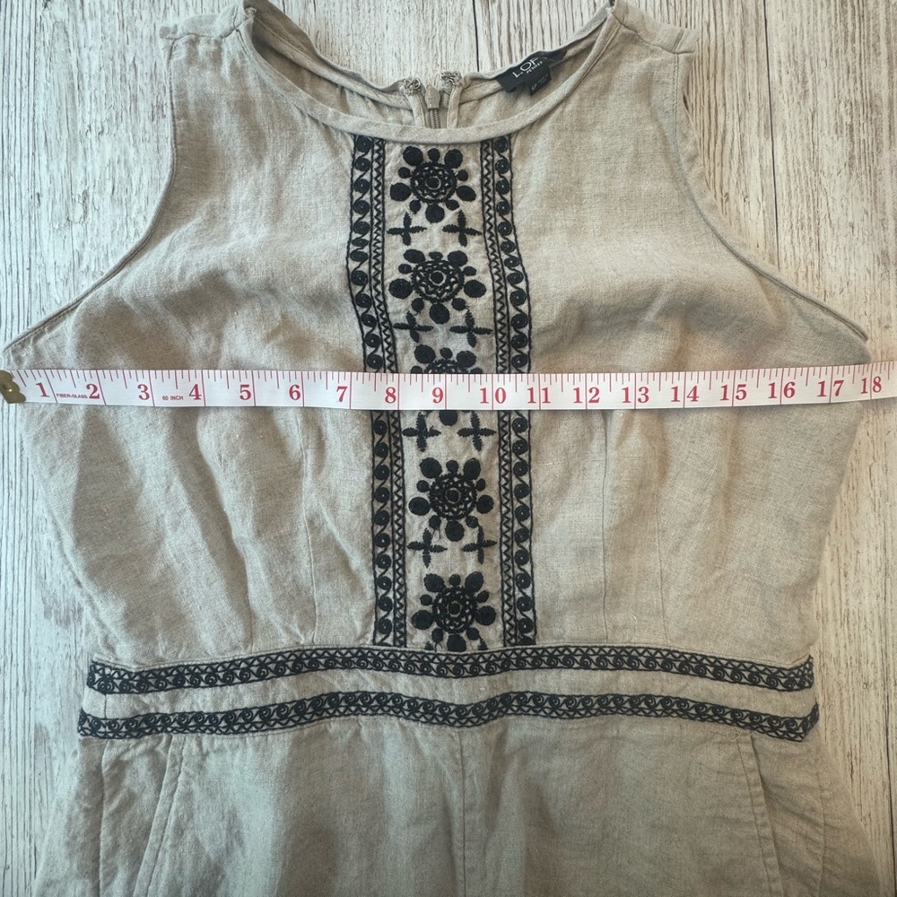 Ann Taylor LOFT Linen Shorts Romper 6P - Picture 4 of 9